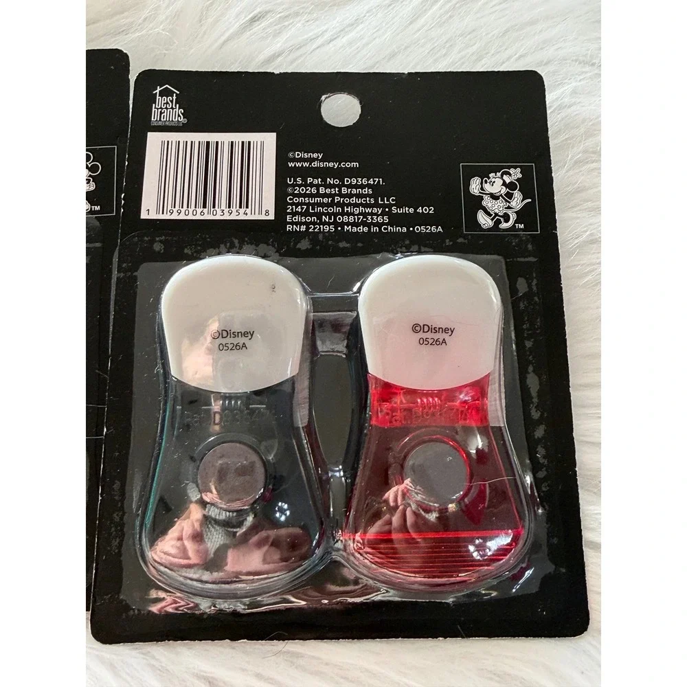 Disney Mickey Minnie Mouse Magnetic Bag Clips 2-Pack Sets Lot of 4 Blue Red